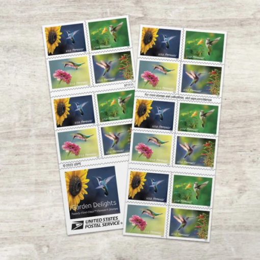 2024 Garden-Inspired Forever Mail Labels – Pack of 100pcs, Bright Floral & Bird Art