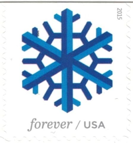 Geometric Snowflakes Winter-Themed Self-Adhesive Label Collection for Holiday & Seasonal Mail 100pcs/Pack (20pcs/Booklet)