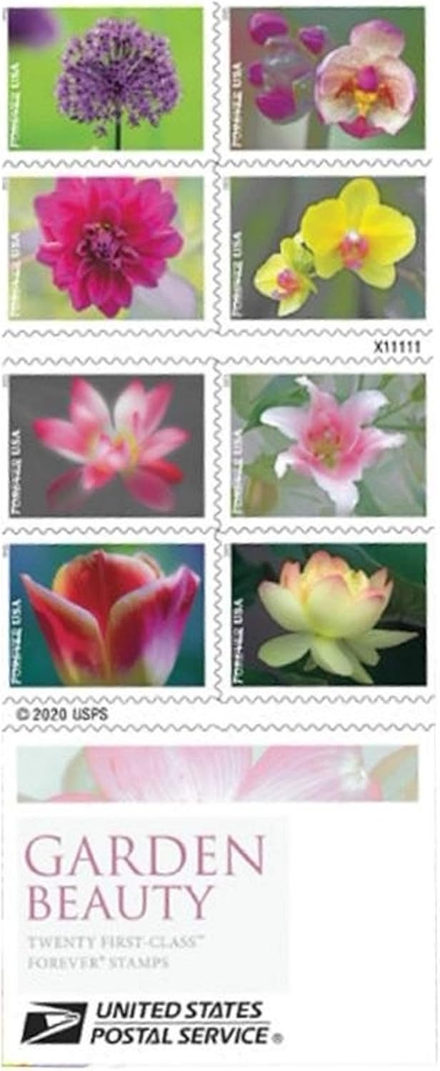 Garden Beauty Forever Floral Labels – Self-Adhesive Designs for Weddings, Parties & Everyday Mail