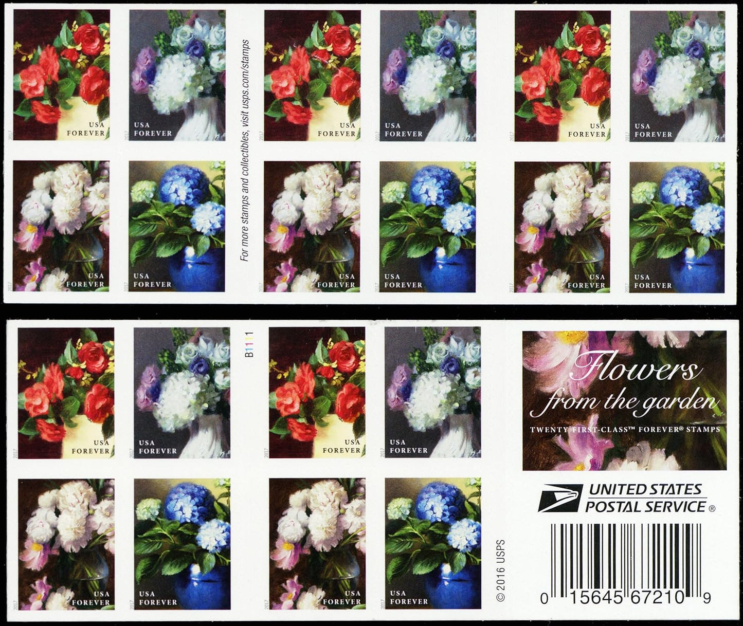 Flowers from The Garden Forever Label Set – Elegant Botanical Collection for Wedding, Party, Celebration Use 100pcs/Pack (20pcs/Booklet)