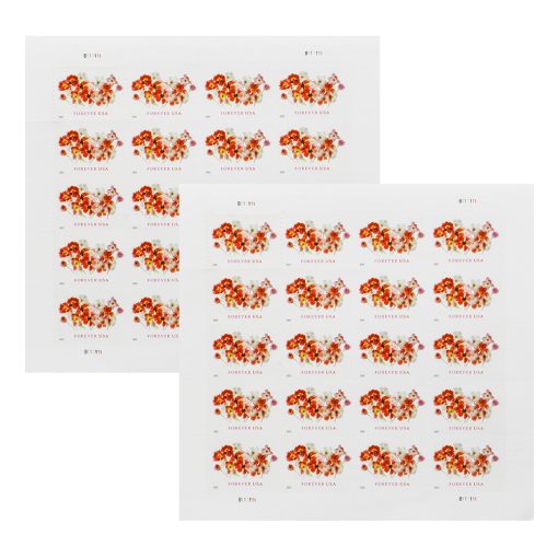 2022 Tulip Forever Mail Labels – 100 Self-Adhesive Pieces (20 per Booklet), Colorful Floral Design