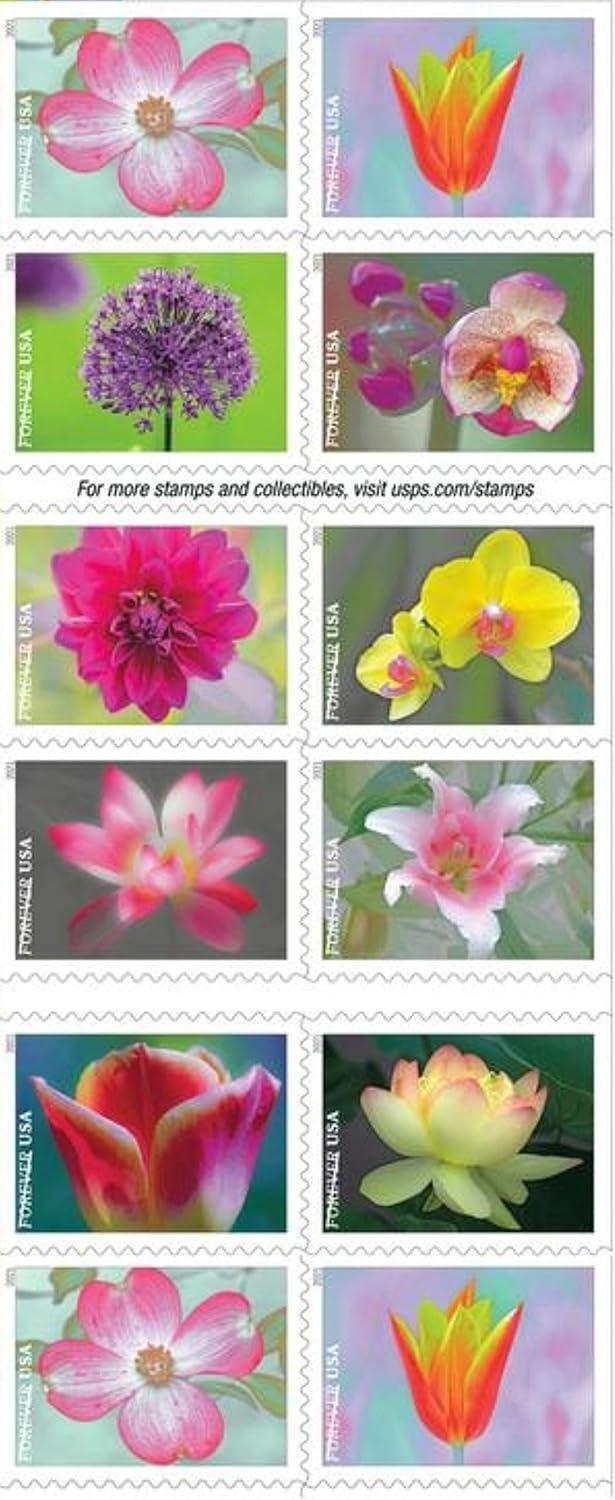 Garden Beauty Forever Floral Labels – Self-Adhesive Designs for Weddings, Parties & Everyday Mail