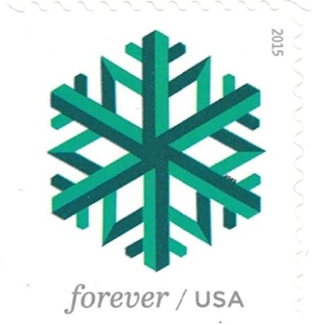 Geometric Snowflakes Winter-Themed Self-Adhesive Label Collection for Holiday & Seasonal Mail 100pcs/Pack (20pcs/Booklet)