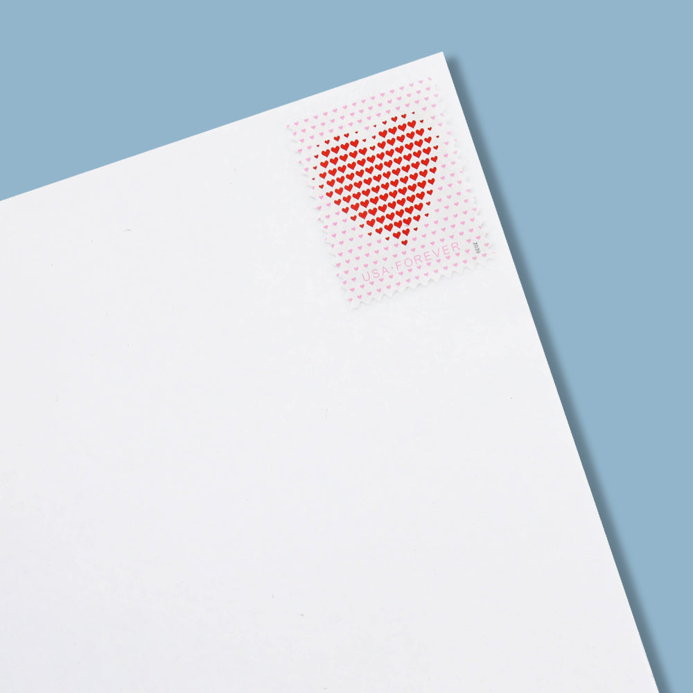 Made of Hearts Design 2022 Self-Adhesive Love-Themed Labels for Weddings, Cards, and Gifts 100pcs/Pack