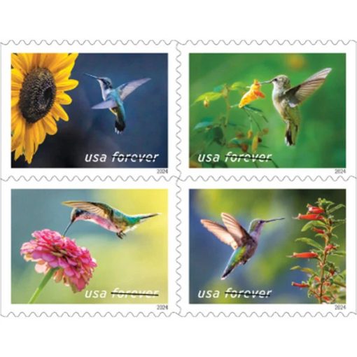2024 Garden-Inspired Forever Mail Labels – Pack of 100pcs, Bright Floral & Bird Art
