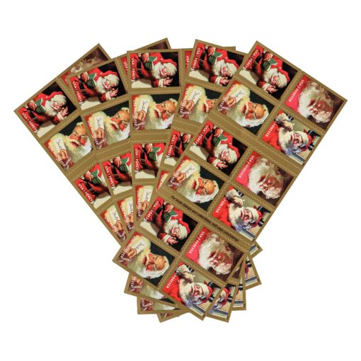 Classic Santa Sparkling Holidays Collection Self-Adhesive Vintage Holiday Labels for Cards, Gifts and Notes 100pcs/pack (20pcs/booklet)
