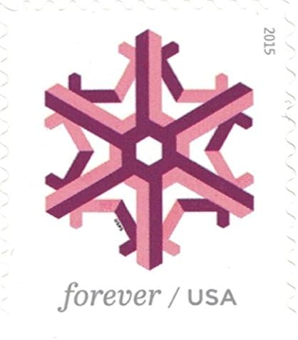 Geometric Snowflakes Winter-Themed Self-Adhesive Label Collection for Holiday & Seasonal Mail 100pcs/Pack (20pcs/Booklet)