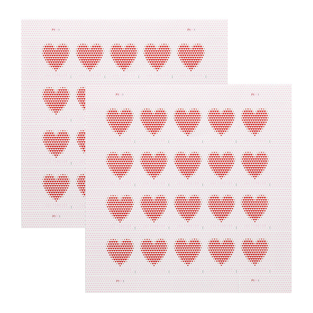 Made of Hearts Design 2022 Self-Adhesive Love-Themed Labels for Weddings, Cards, and Gifts 100pcs/Pack