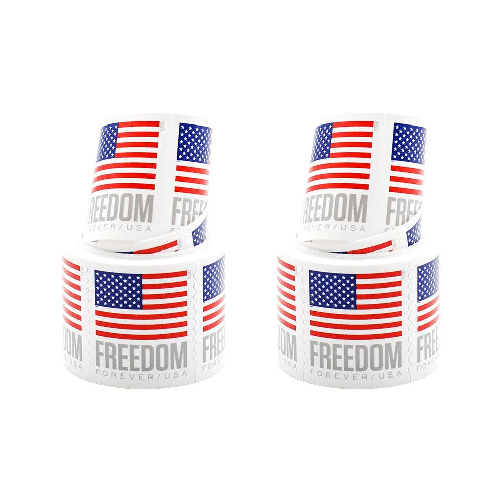 Patriotic Flag 2023 – Roll of 100 Self-Adhesive Labels for Mailing