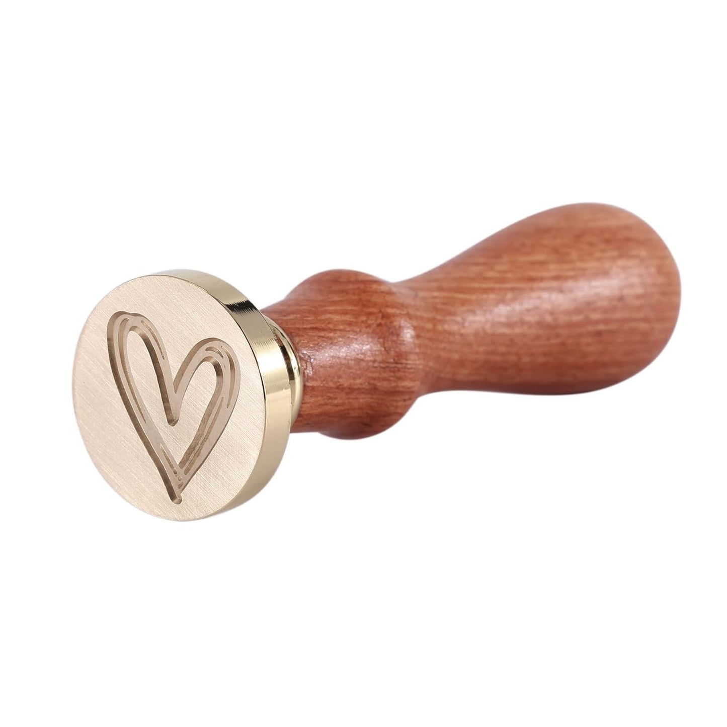 Heart Wax Seal Stamp, Yoption Vintage Brass Head Wooden Handle Sealing Stamp for Wedding Invitations