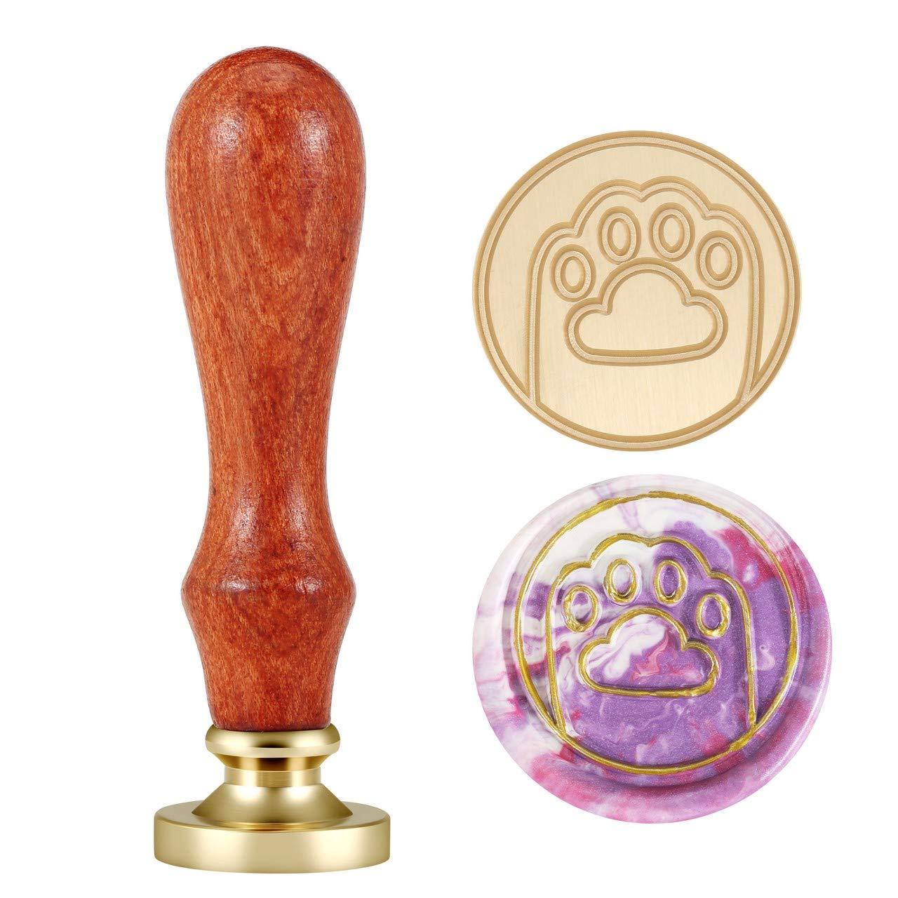 Heart Wax Seal Stamp, Yoption Vintage Brass Head Wooden Handle Sealing Stamp for Wedding Invitations