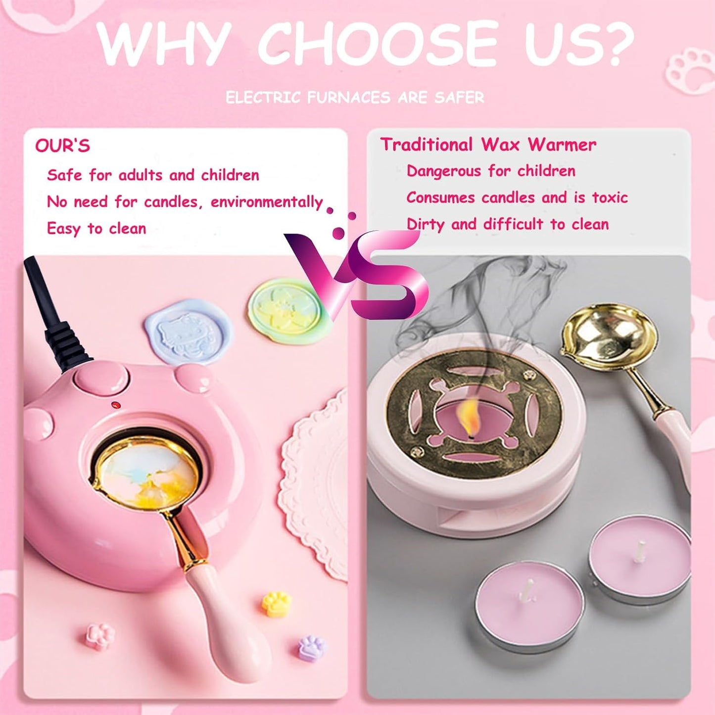 MONVICT 732 Pcs Wax Seal Stamp Kit with Pink Gift Box, Electric Wax Seal Warmer, Sealing Beads, Stamp, Spoon, Pens, Envelopes, Tweezers Gift for Kids Girls Crafter DIY