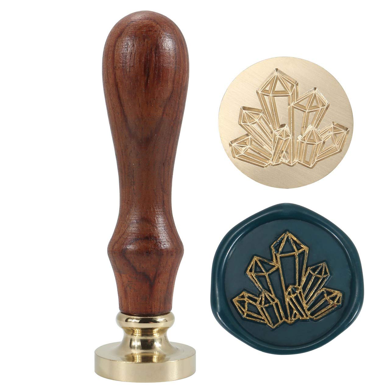 Heart Wax Seal Stamp, Yoption Vintage Brass Head Wooden Handle Sealing Stamp for Wedding Invitations