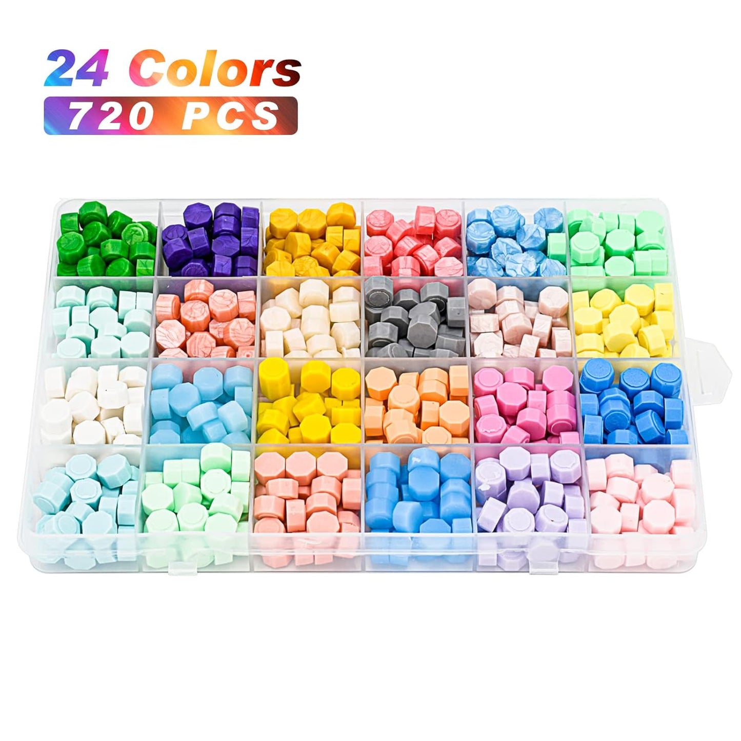 Wax Seal Kit - 624Pc Stamp Kit with 24 Colors, Spoon, 10 Tea Candles, Warmer, Pen