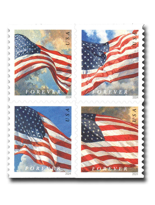 2024 U.S. Flag Forever – Booklet of 100 Classic Patriotic Designs 100pcs/Pack (20pcs/Booklet)