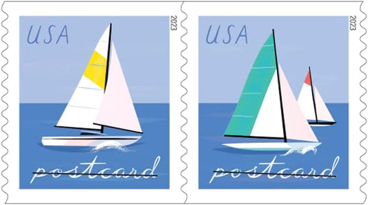 2023 Sailboats Collection – Postcard Rate Forever Designs 100pcs/Pack (20pcs/Booklet)