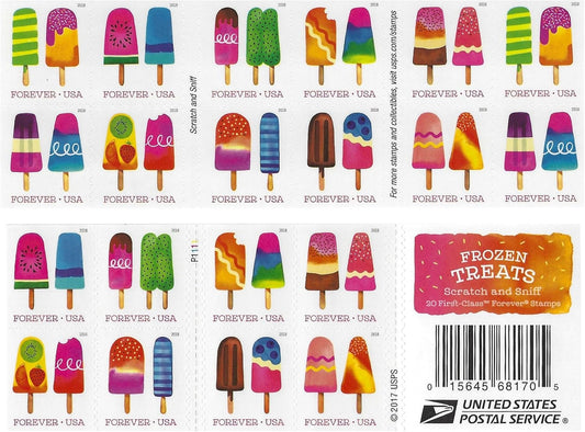 Frozen Treats Summer-Themed Self-Adhesive Label Set Featuring Colorful Ice Pops and Snacks 100pcs/Pack (20pcs/Booklet)