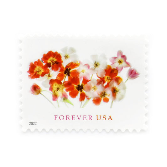2022 Tulip Forever Mail Labels – 100 Self-Adhesive Pieces (20 per Booklet), Colorful Floral Design