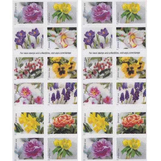 Snowy Beauty Collection – Elegant Winter-Inspired Floral Designs 100pcs/Pack (20pcs/Booklet)