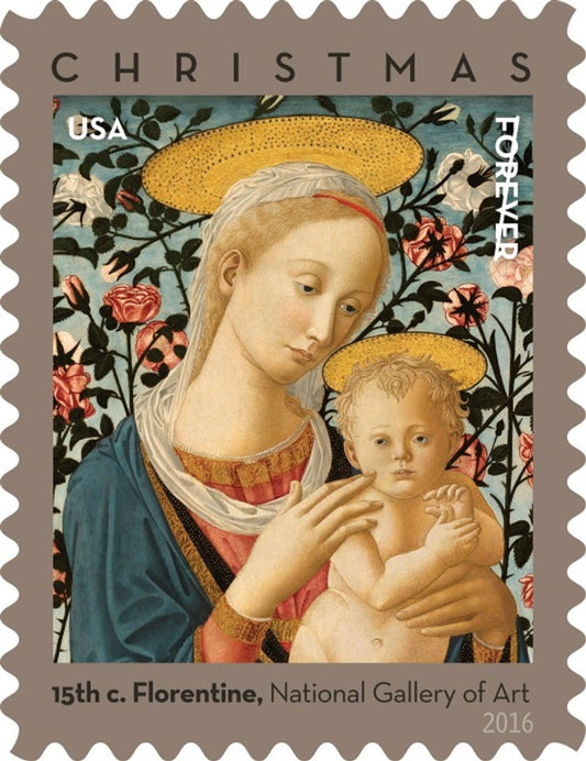 Florentine Madonna and Child Holiday Collection –Sheet of 20 First-Class Forever Designs 100pcs/Pack (20pcs/Booklet)
