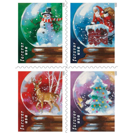Snow Globe Wonders Collection – Whimsical Winter Scenes for Festive Mailings 100pcs/Pack (20pcs/Booklet)