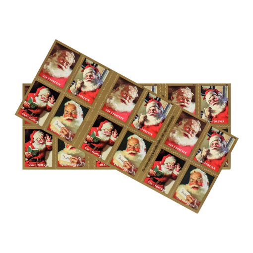 Classic Santa Sparkling Holidays Collection Self-Adhesive Vintage Holiday Labels for Cards, Gifts and Notes 100pcs/pack (20pcs/booklet)