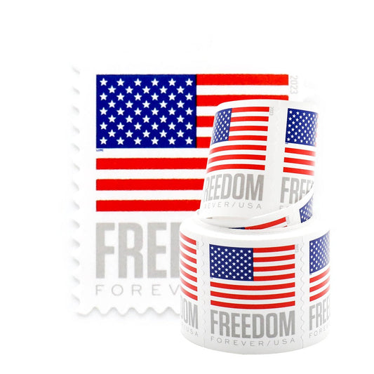 Patriotic Flag 2023 – Roll of 100 Self-Adhesive Labels for Mailing