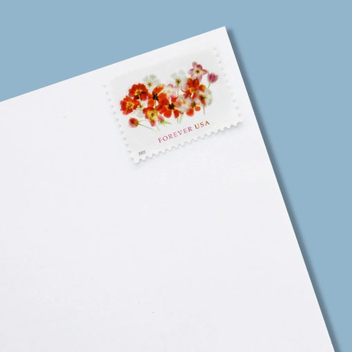 2022 Tulip Forever Mail Labels – 100 Self-Adhesive Pieces (20 per Booklet), Colorful Floral Design