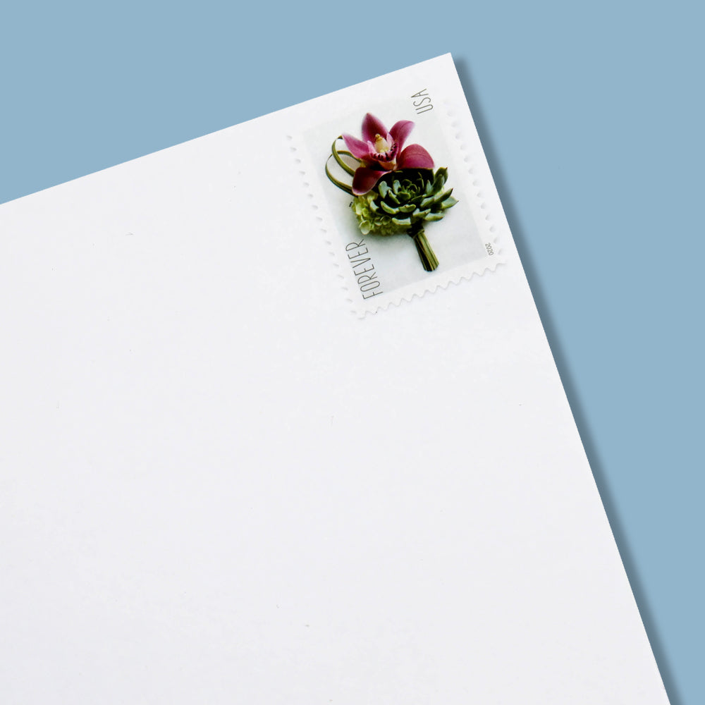 Celebration Boutonniere Floral Design Self-Adhesive Label Collection for Wedding Notes and Gift Use 100pcs/Pack