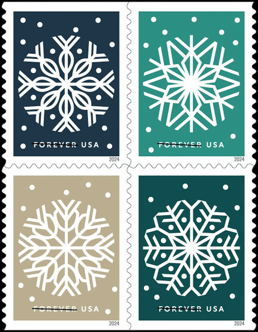Winter Whimsy Collection – Playful Seasonal Illustrations for First-Class Mail 100pcs/Pack (20pcs/Booklet)