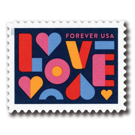 Love 2021 Typography Design Self-Adhesive Label Set for Romantic Notes and Celebrations 100pcs/Pack (20pcs/Booklet)