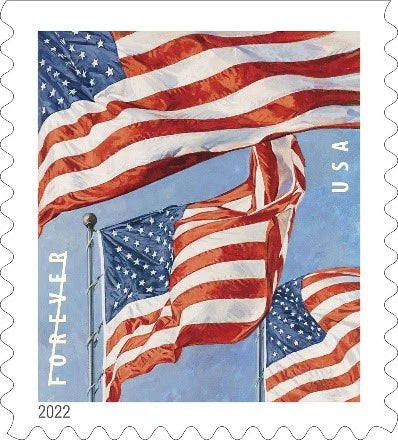 U.S. Flag 2022 Forever Collection – Classic American Symbol for Everyday Mailings & Celebrations 100pcs/Pack (20pcs/Booklet)