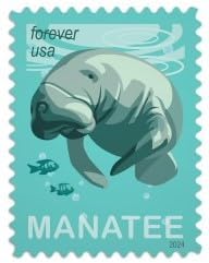 Save Manatees Awareness – Wildlife Protection Designs for Everyday Mail 100pcs/Pack (20pcs/Booklet)